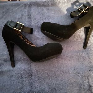 Black, suede, 3” heels, worn once